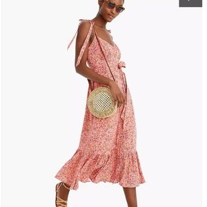 Pink liberty floral tie sleeve dress